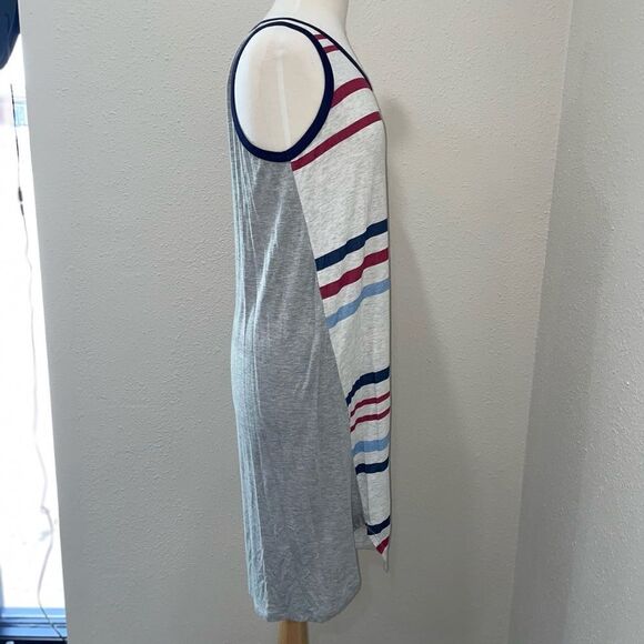 Hem & Thread Strip T-shirt Tank Top Dress Medium - Picture 2 of 6
